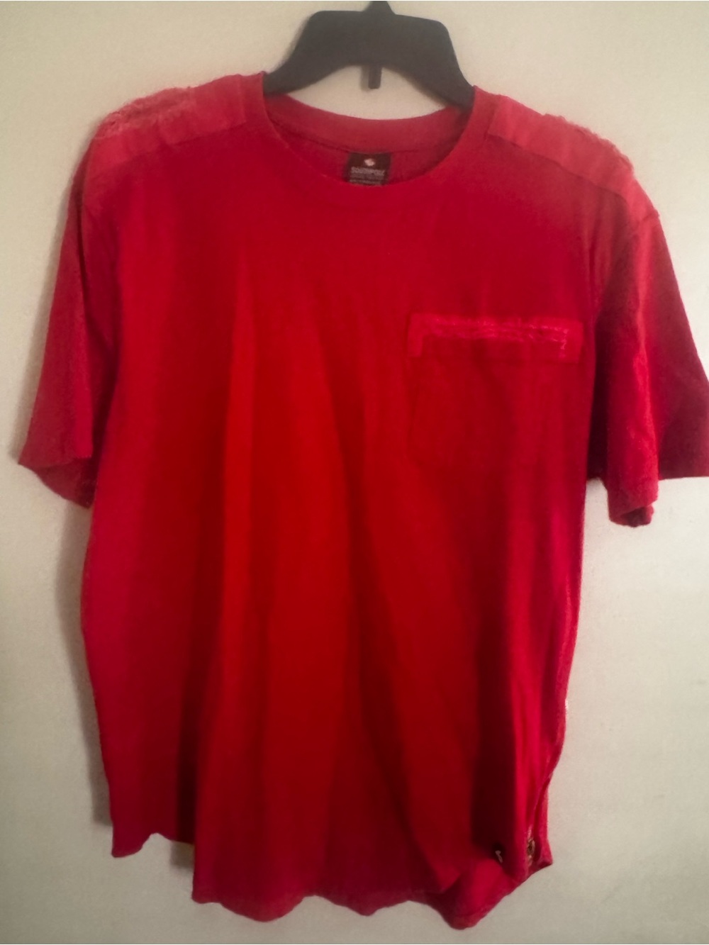 South Pole Men's Red Short-Sleeve Pocket Tee